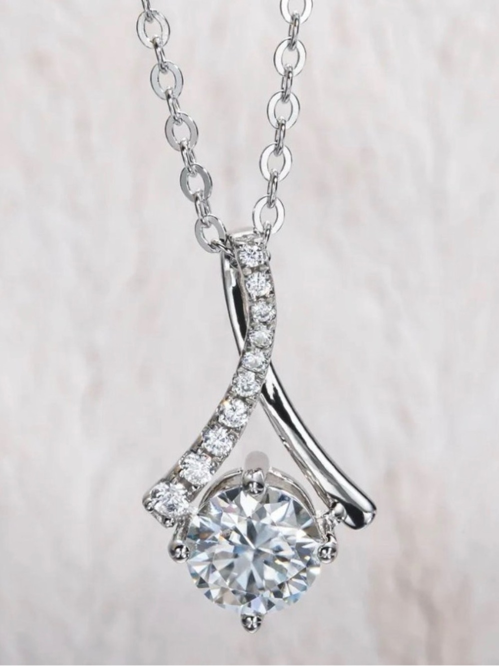 Certified 1ct. t.w. Moissanite Diamond Water Drop Pendant Necklace NEW